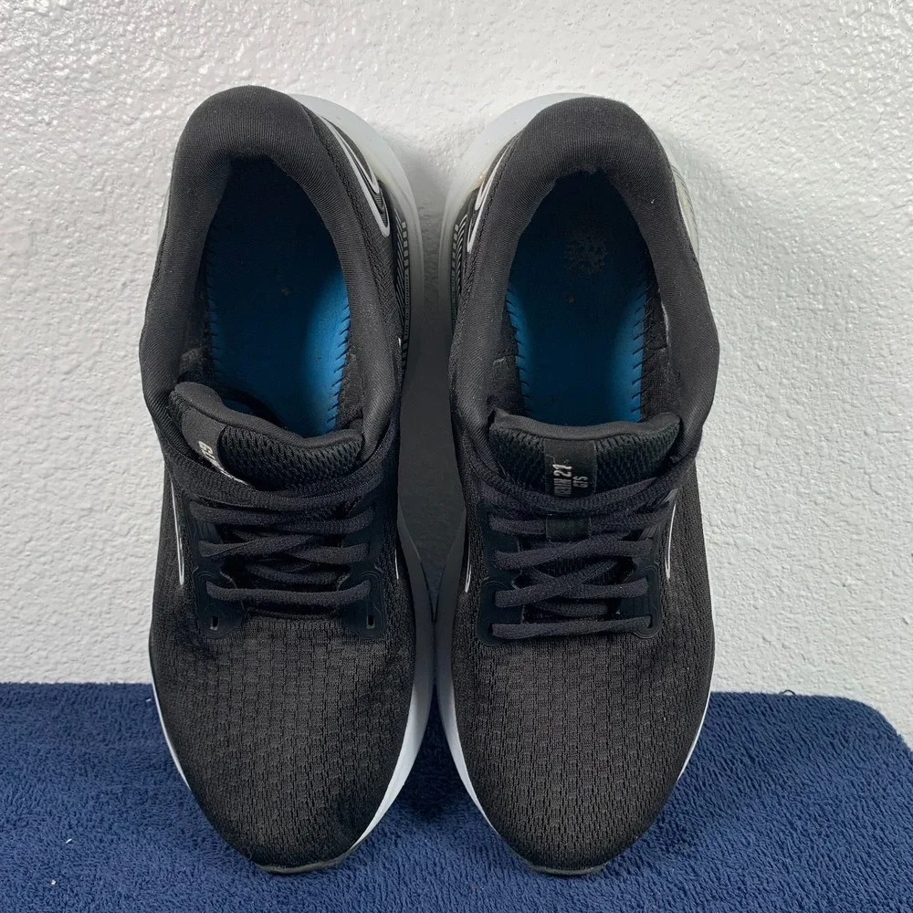 Brooks Glycerin GTS 21 Mens Size 9 Black White Running Sneakers 1104201D090